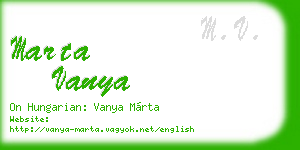 marta vanya business card