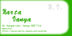 marta vanya business card